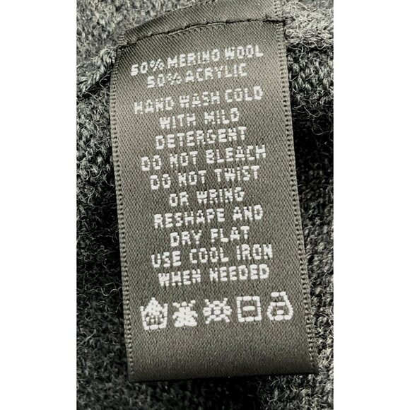 August Silk Gray Merino Wool Blend Sweater Cardigan Blazer Large - Picture 6 of 7